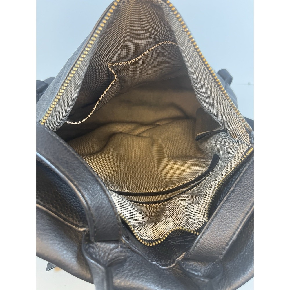 Vince Camuto Women's Madox Backpack Black Leather Metallic Gold Logo Travel Bag - Picture 8 of 11